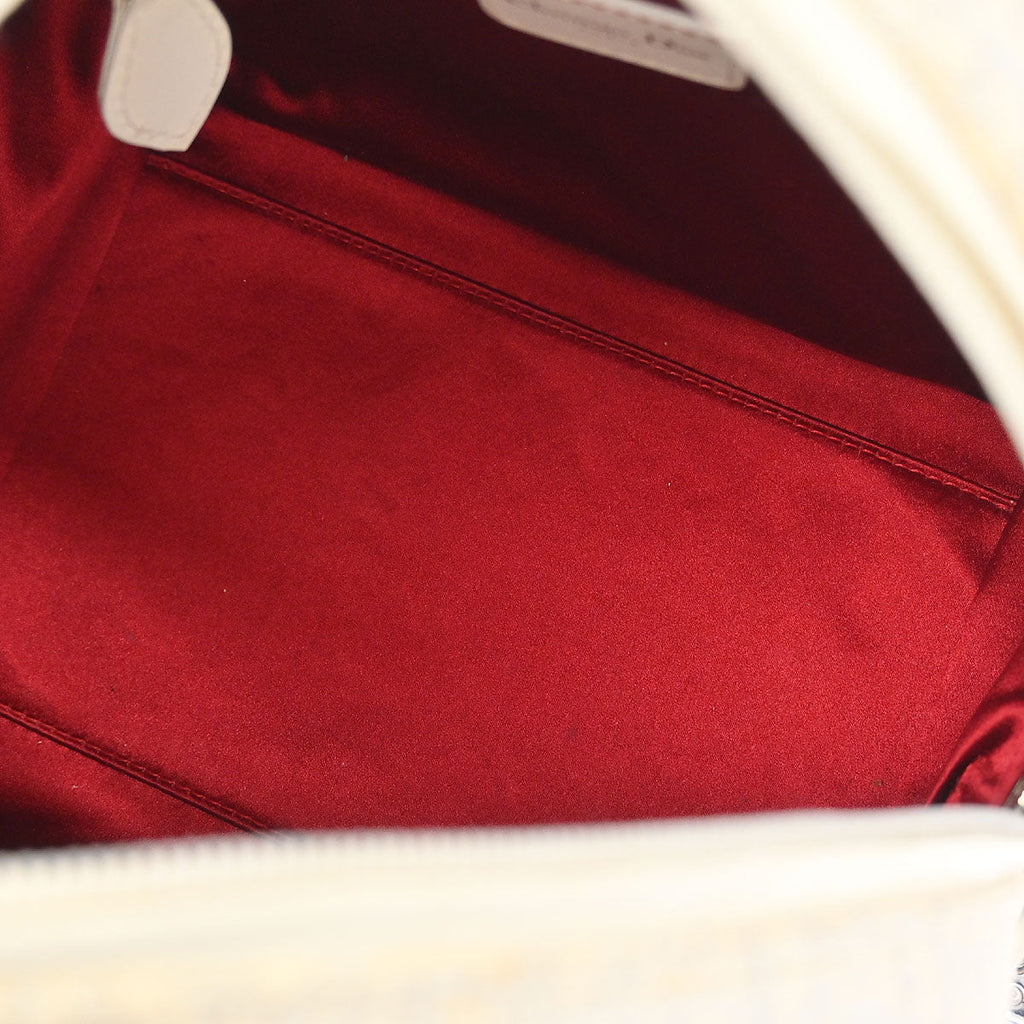 Christian Dior White Gambler Dice Trotter Handbag