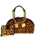 Christian Dior Brown Pony Hair Gambler Dice Handbag