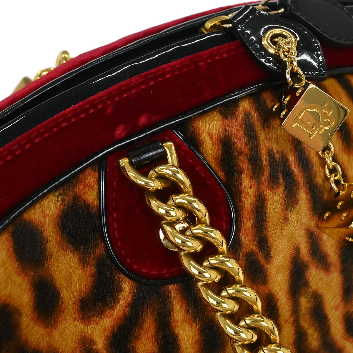 Christian Dior Brown Pony Hair Gambler Dice Handbag