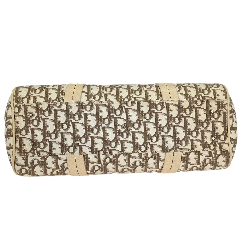 Christian Dior Beige Floral Embroidered Trotter Handbag