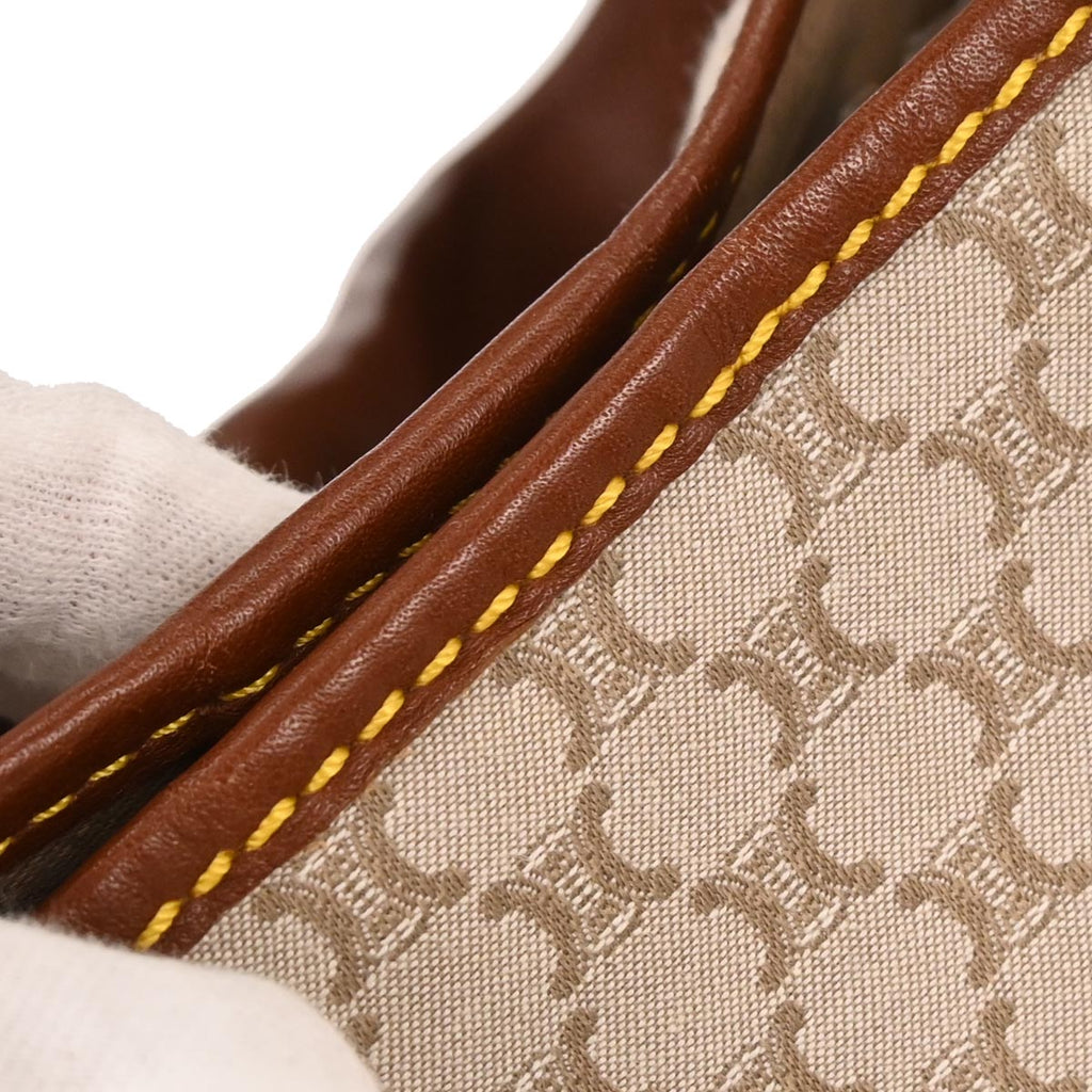 Celine * Ivory Canvas Macadam Handbag