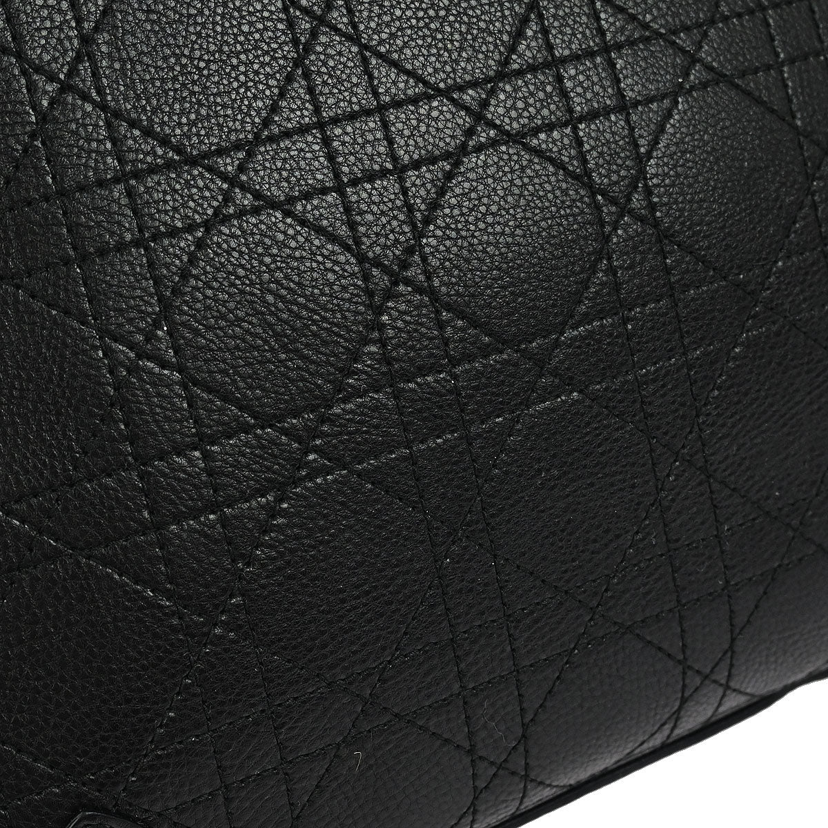 Christian Dior Black Lambskin Cannage Tote Handbag