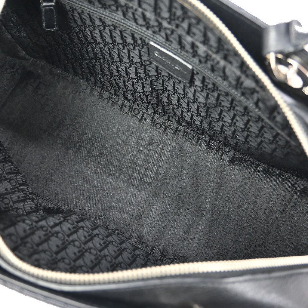 Christian Dior Black Lambskin Cannage Tote Handbag