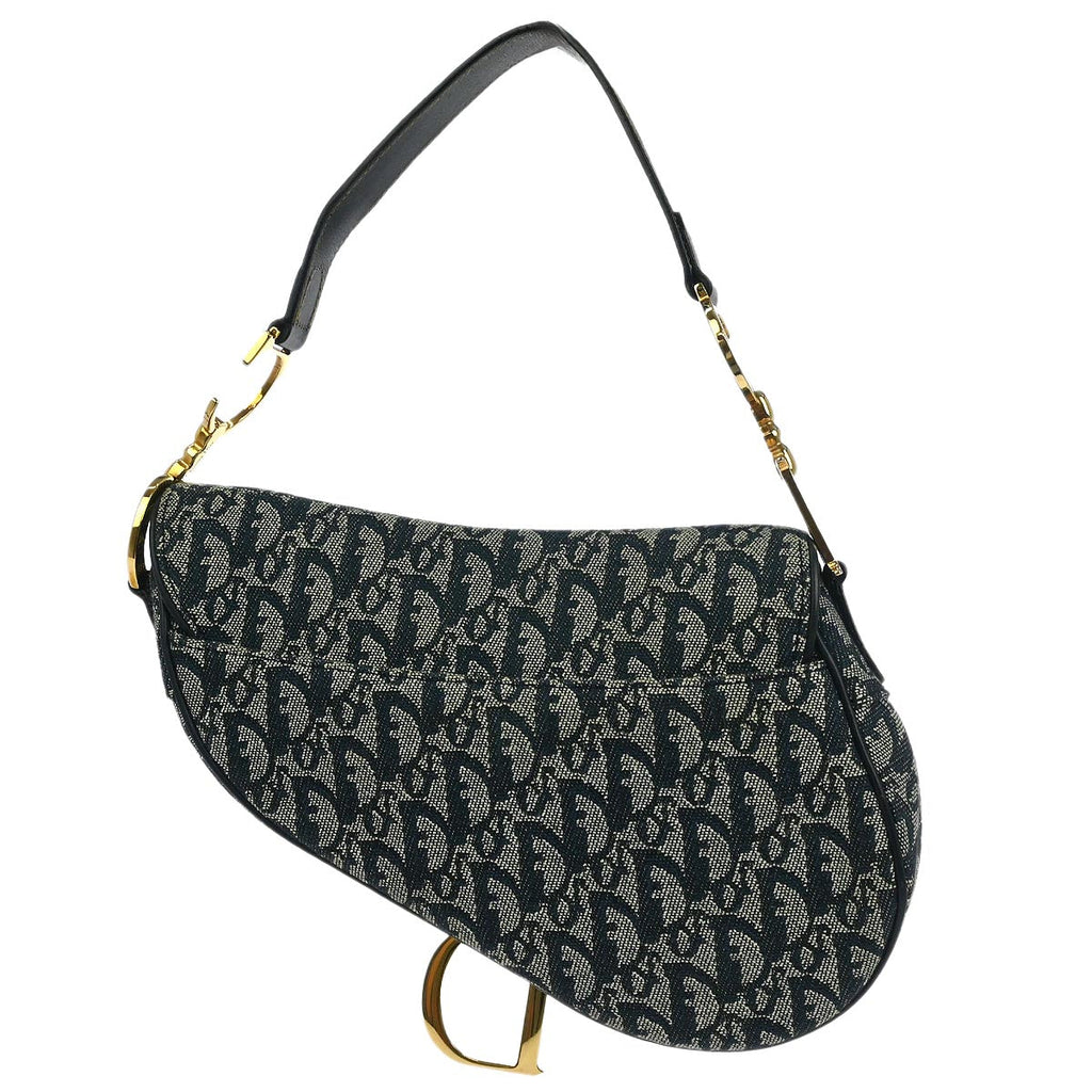 Christian Dior Navy Trotter Saddle Handbag