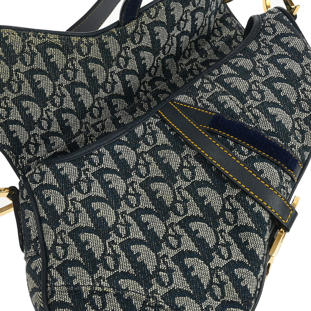 Christian Dior Navy Trotter Saddle Handbag