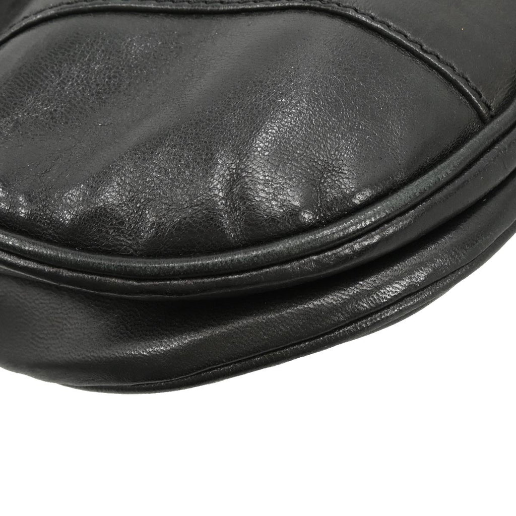 Christian Dior Black Leather Saddle Handbag