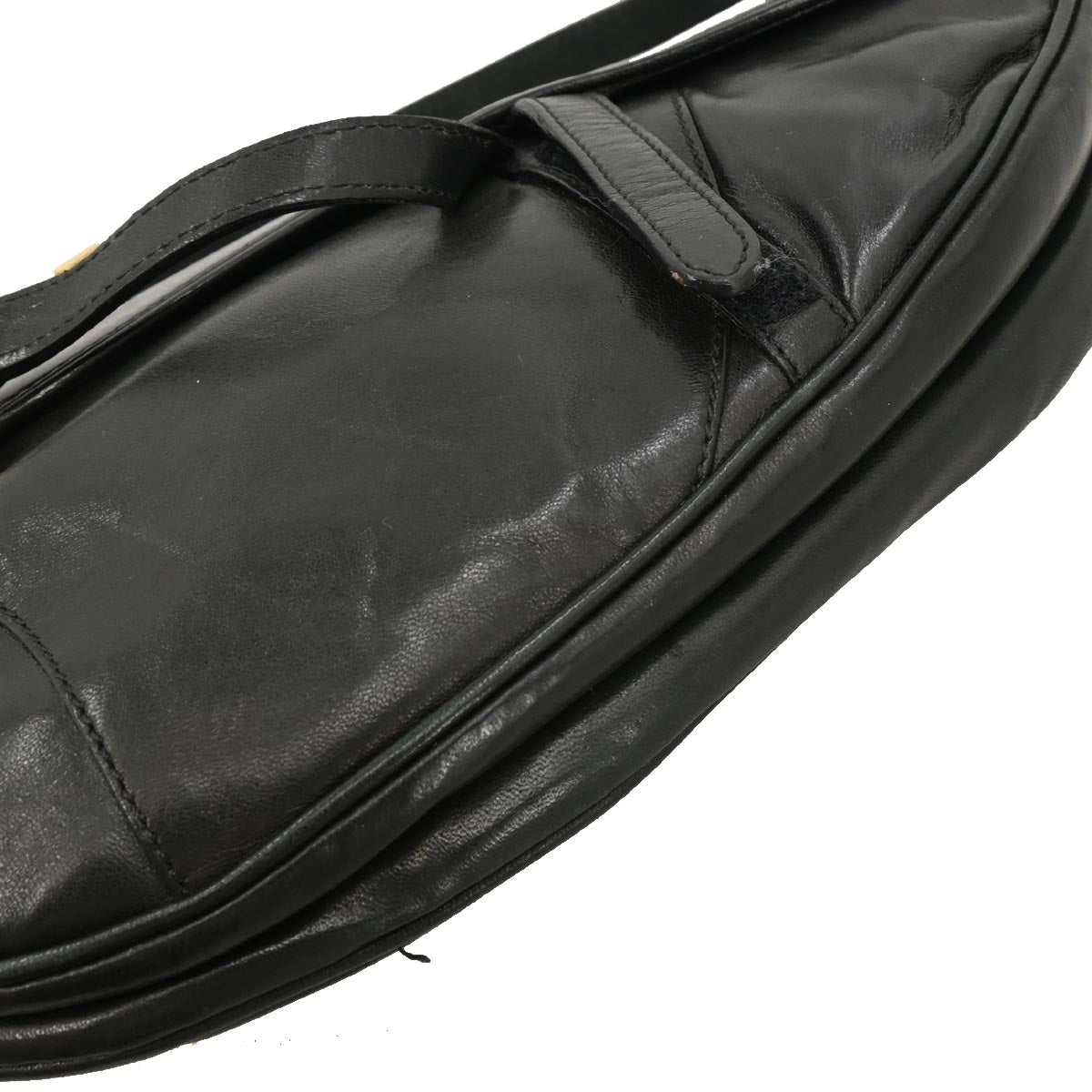 Christian Dior Black Leather Saddle Handbag