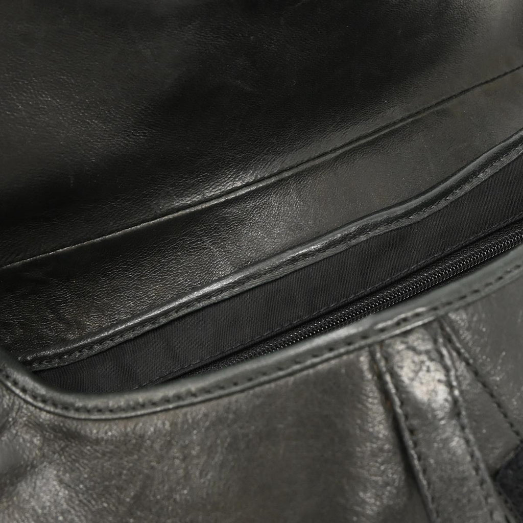Christian Dior Black Leather Saddle Handbag