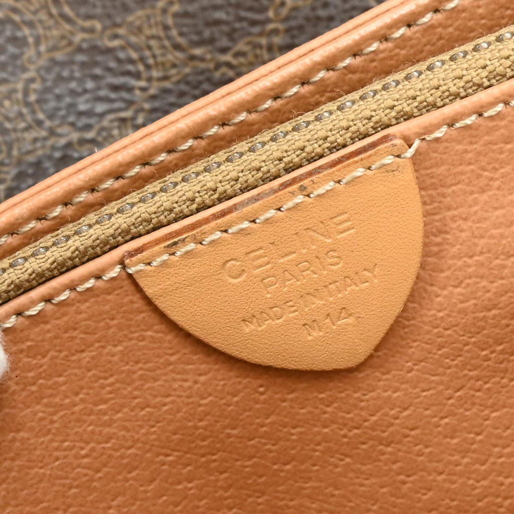 Celine Brown PVC Macadam Shoulder Bag