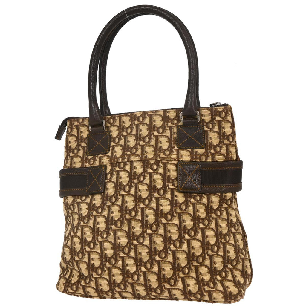 Christian Dior Beige Canvas Trotter Tote Handbag