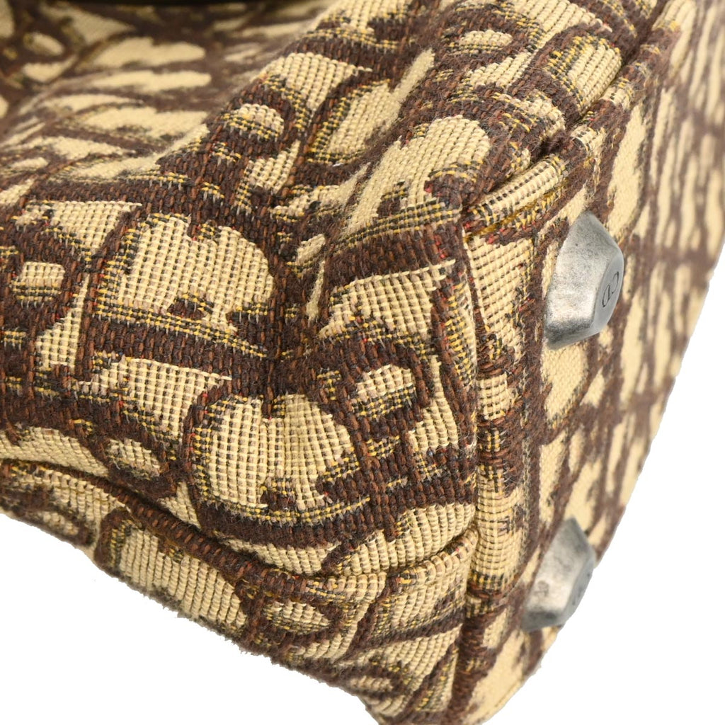 Christian Dior Beige Canvas Trotter Tote Handbag
