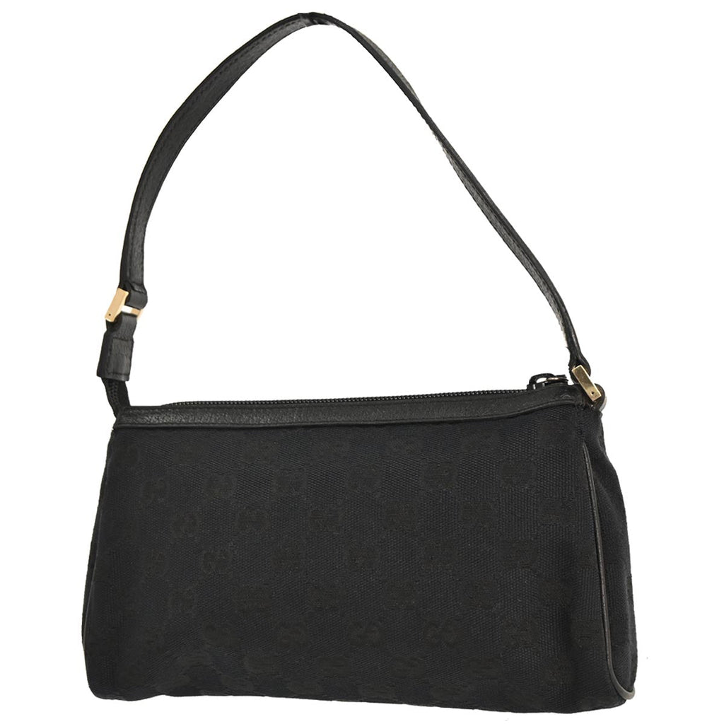 Gucci Black Canvas GG Abbey D Ring Handbag