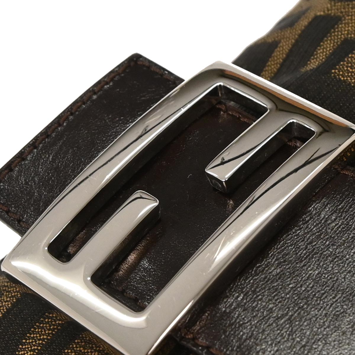 Fendi Brown Canvas Zucca Baguette Handbag
