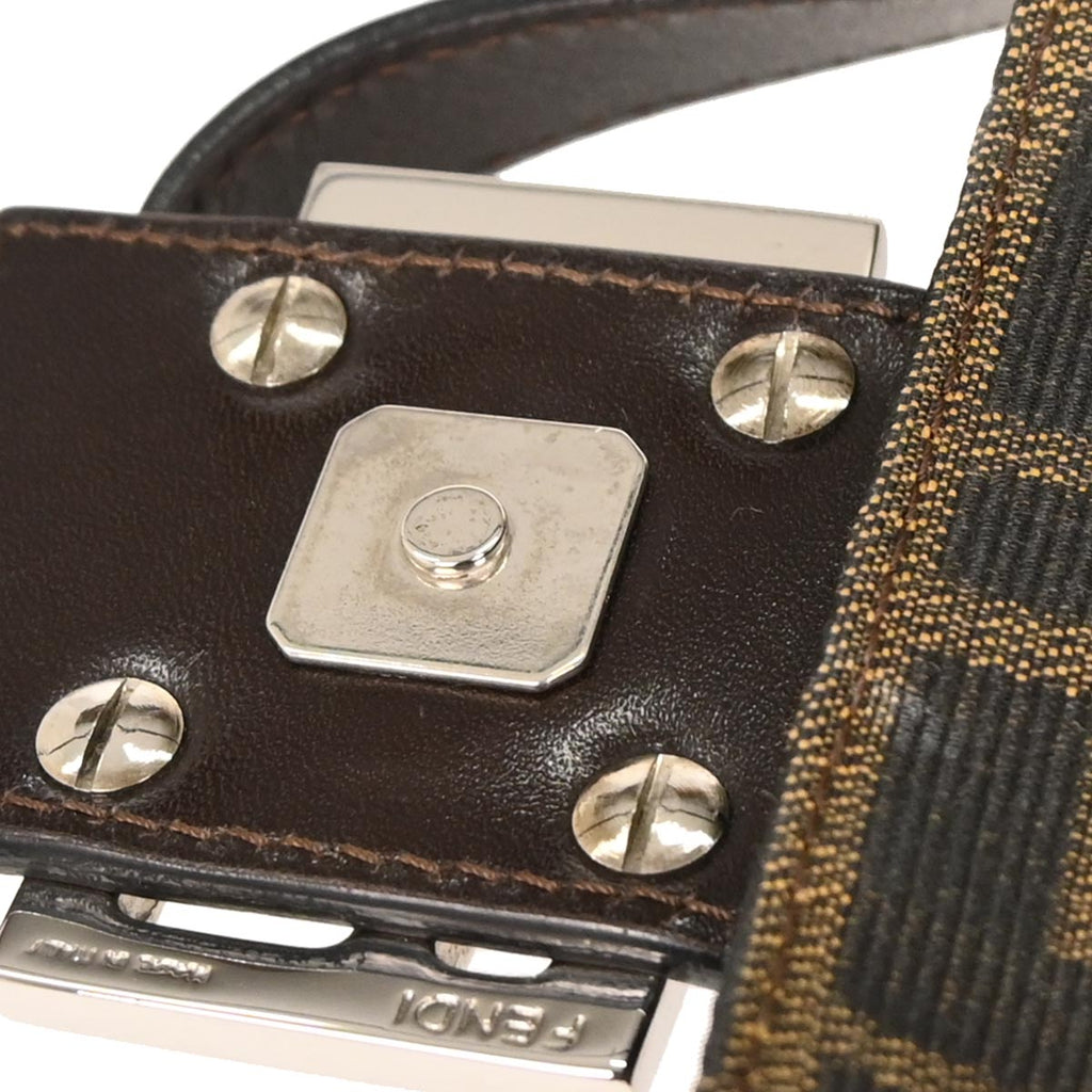 Fendi Brown Canvas Zucca Baguette Handbag