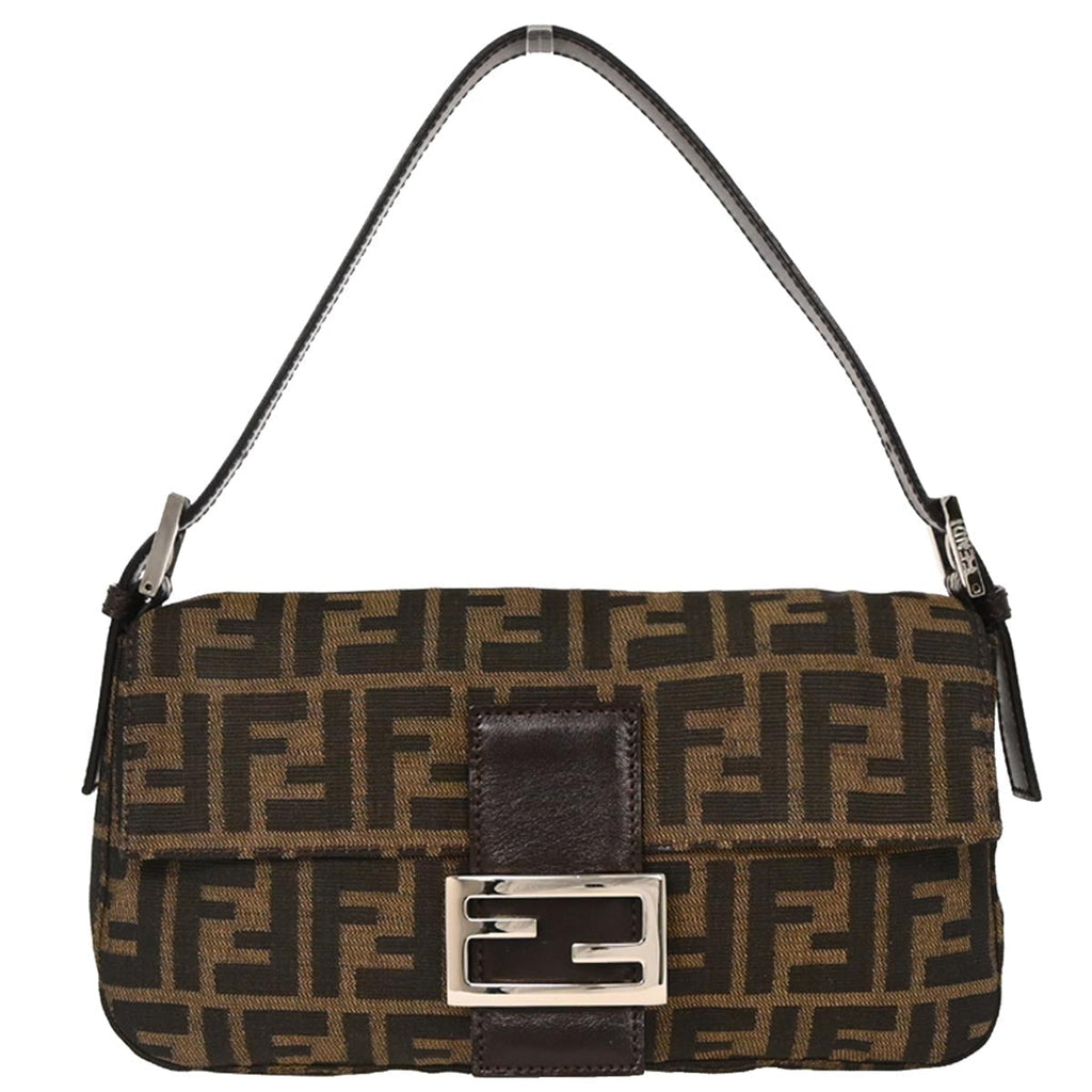 Fendi Brown Canvas Zucca Baguette Handbag