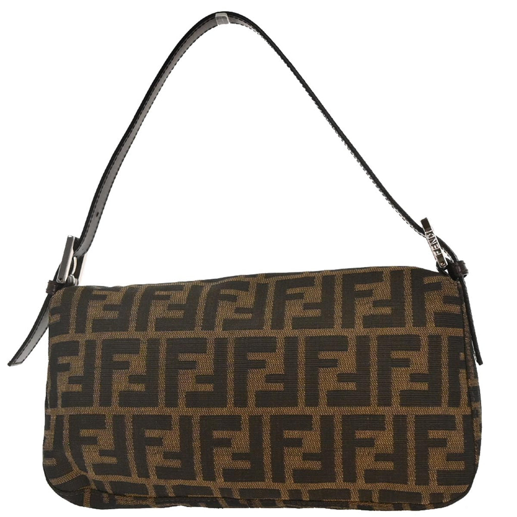 Fendi Brown Canvas Zucca Baguette Handbag