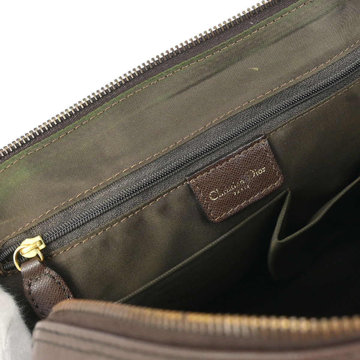 Christian Dior Brown Leather Duffle Handbag