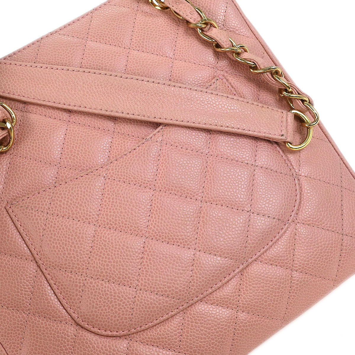 Chanel 2002-2003 Pink Caviar Petite Shopping Tote PST Chain Handbag