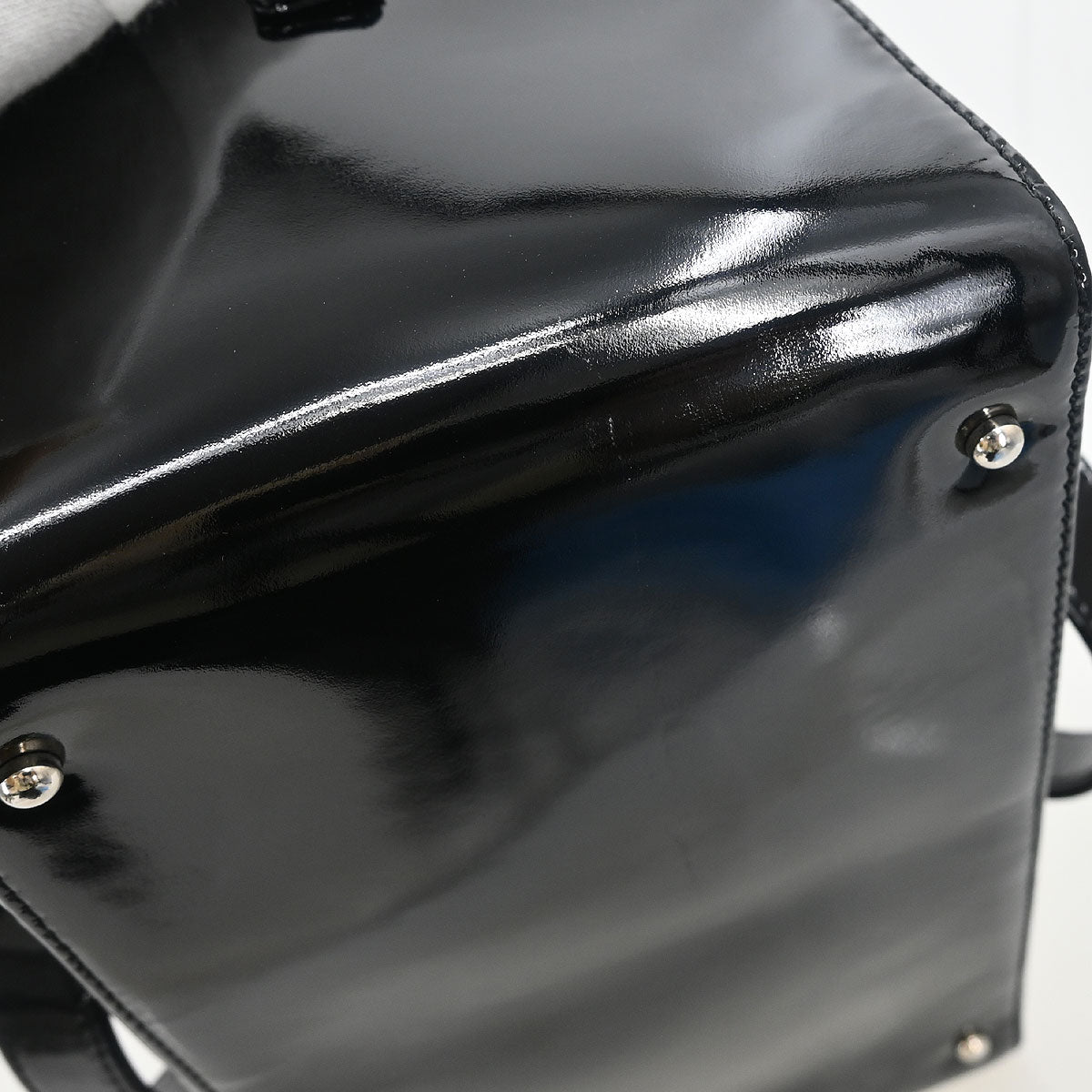 Chanel 2002-2003 Black Patent Leather Choco Bar Handbag