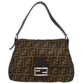 Fendi Brown Canvas Zucca Mamma Baguette Handbag