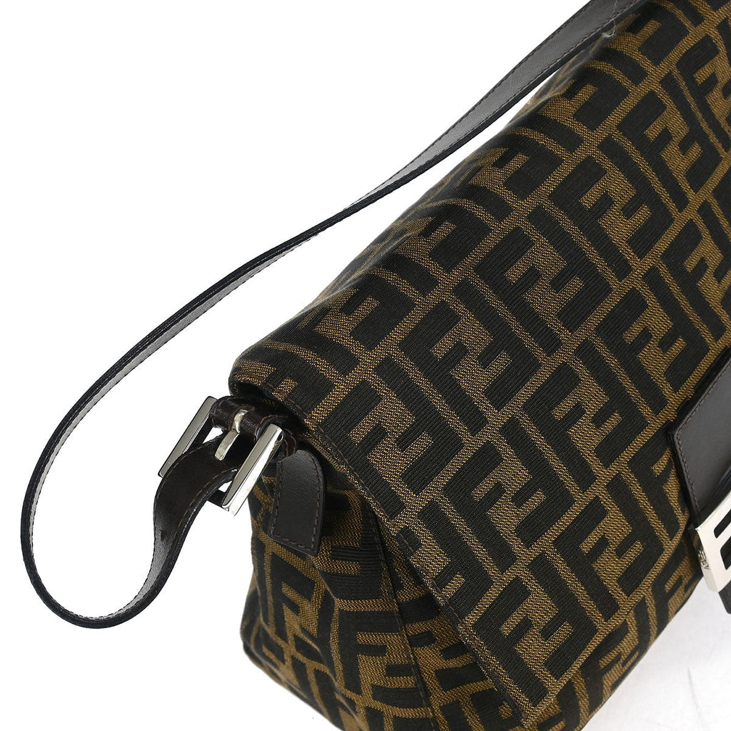 Fendi Brown Canvas Zucca Mamma Baguette Handbag
