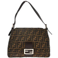 Fendi Brown Canvas Zucca Mamma Baguette Handbag