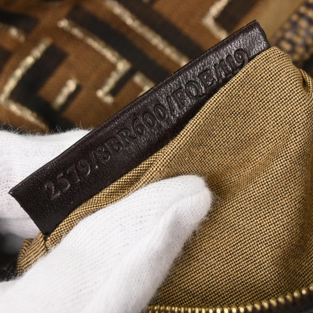 Fendi Brown Canvas Zucca Baguette Handbag