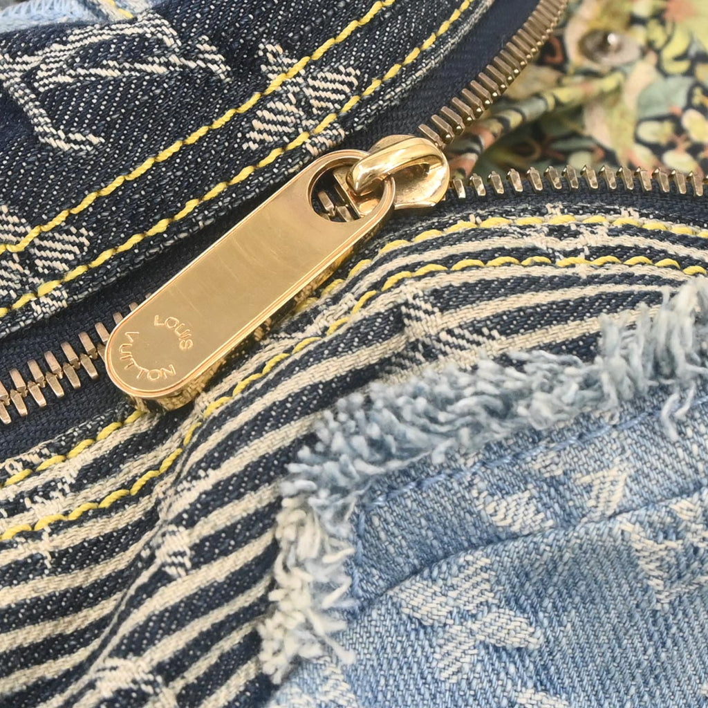 Louis Vuitton 2007 Blue Monogram Denim Patchwork Bowly Handbag M95376
