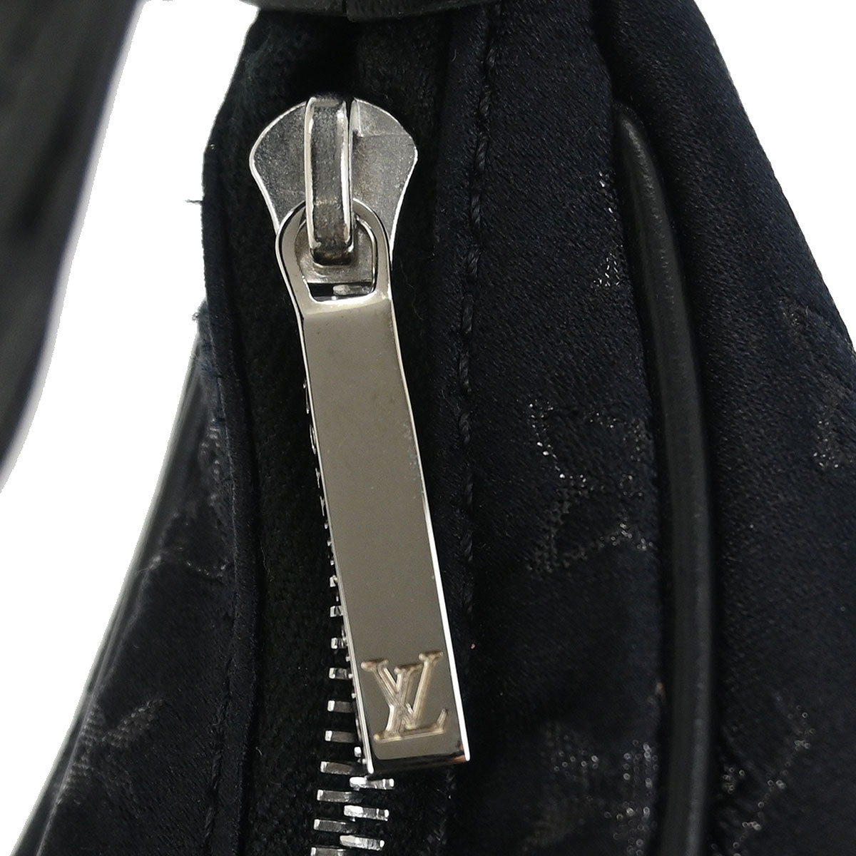Louis Vuitton 2001 Black Monogram Satin Little Boulogne Handbag M92142
