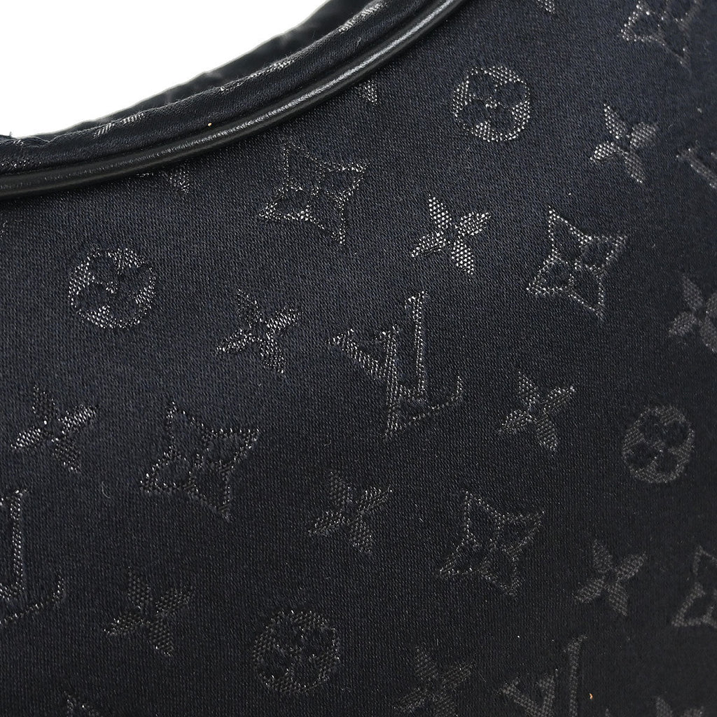 Louis Vuitton 2001 Black Monogram Satin Little Boulogne Handbag M92142
