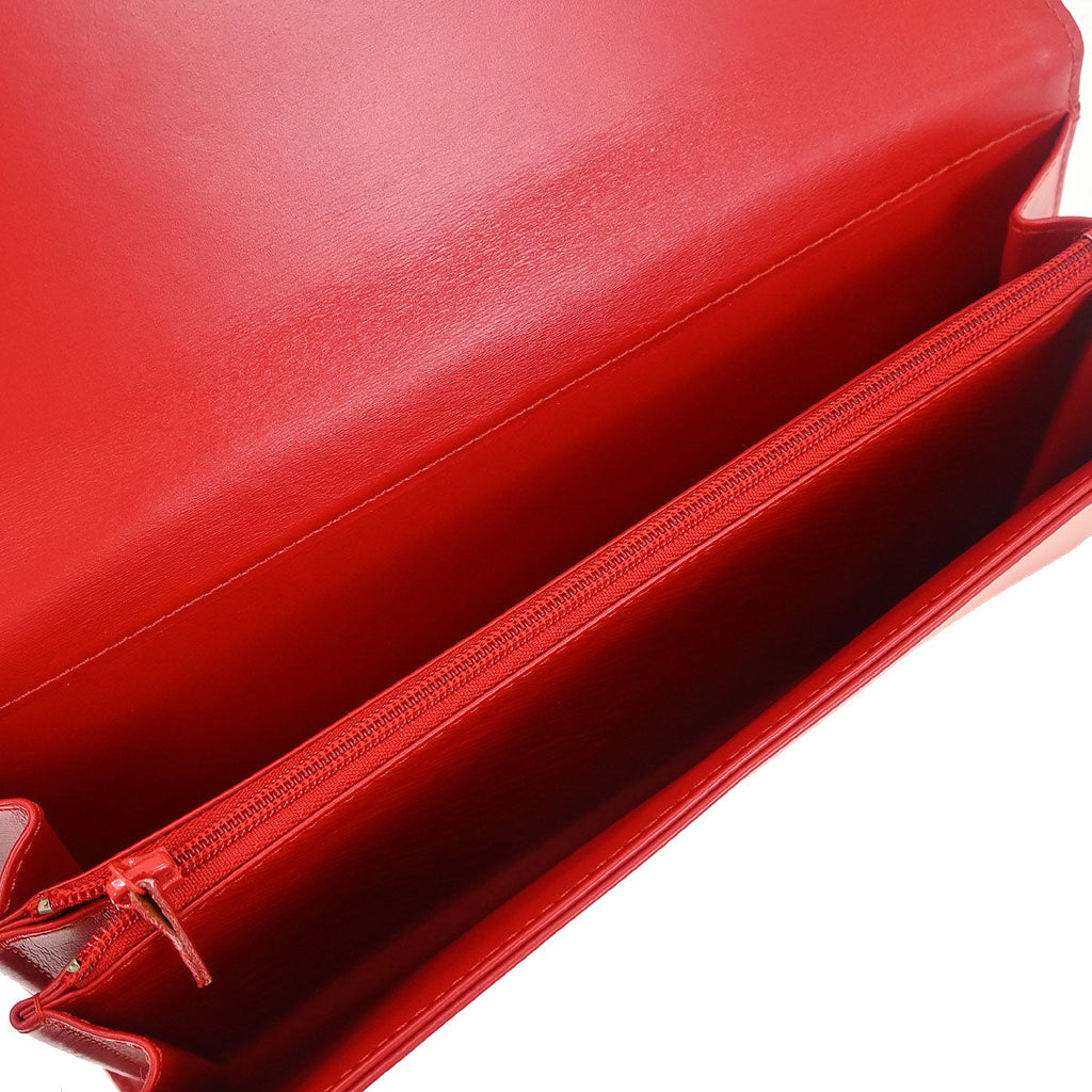 Louis Vuitton 1991 Red Opera Aegean Clutch Handbag M63967