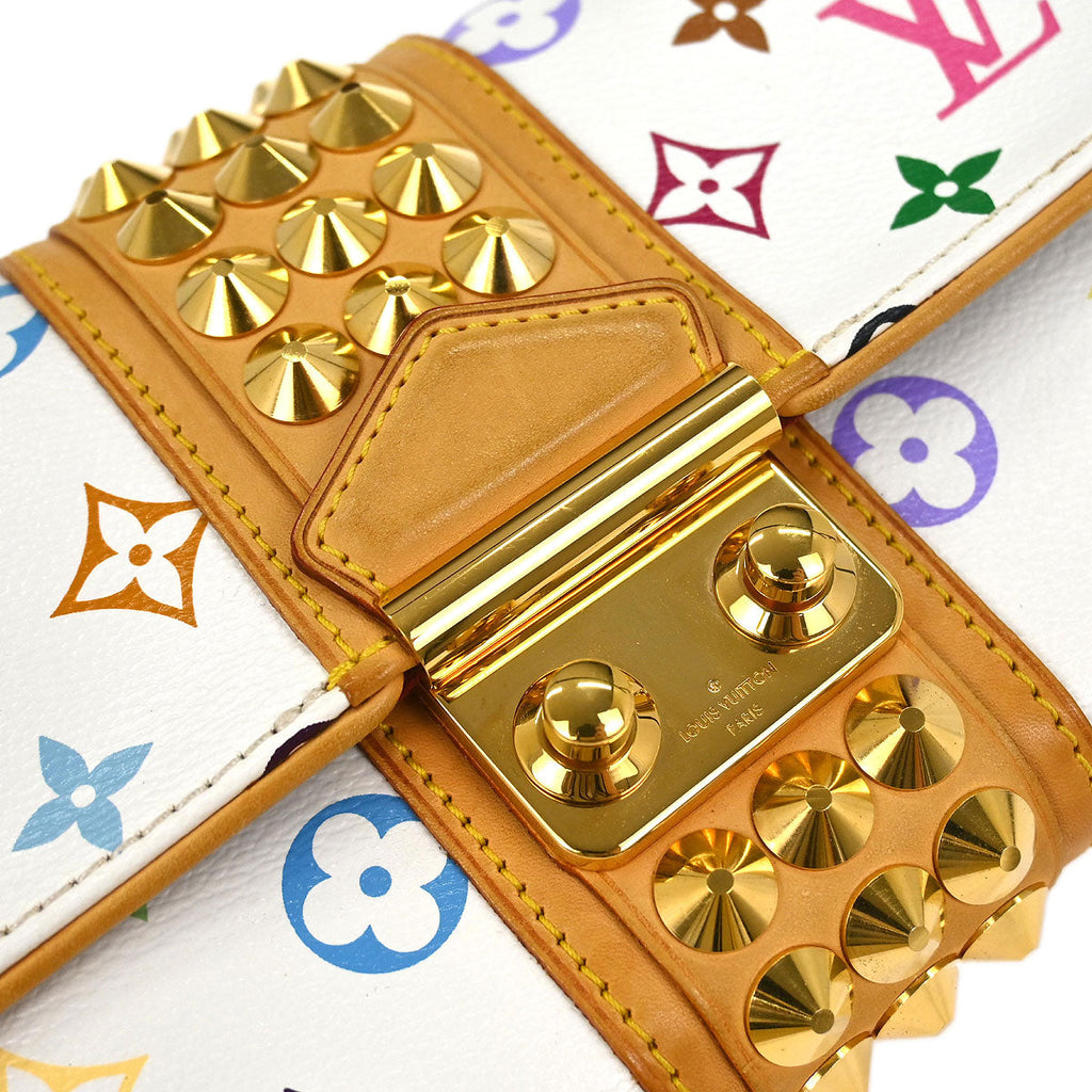 Louis Vuitton 2009 White Multicolor Pochette Courtney Clutch Bag M45639