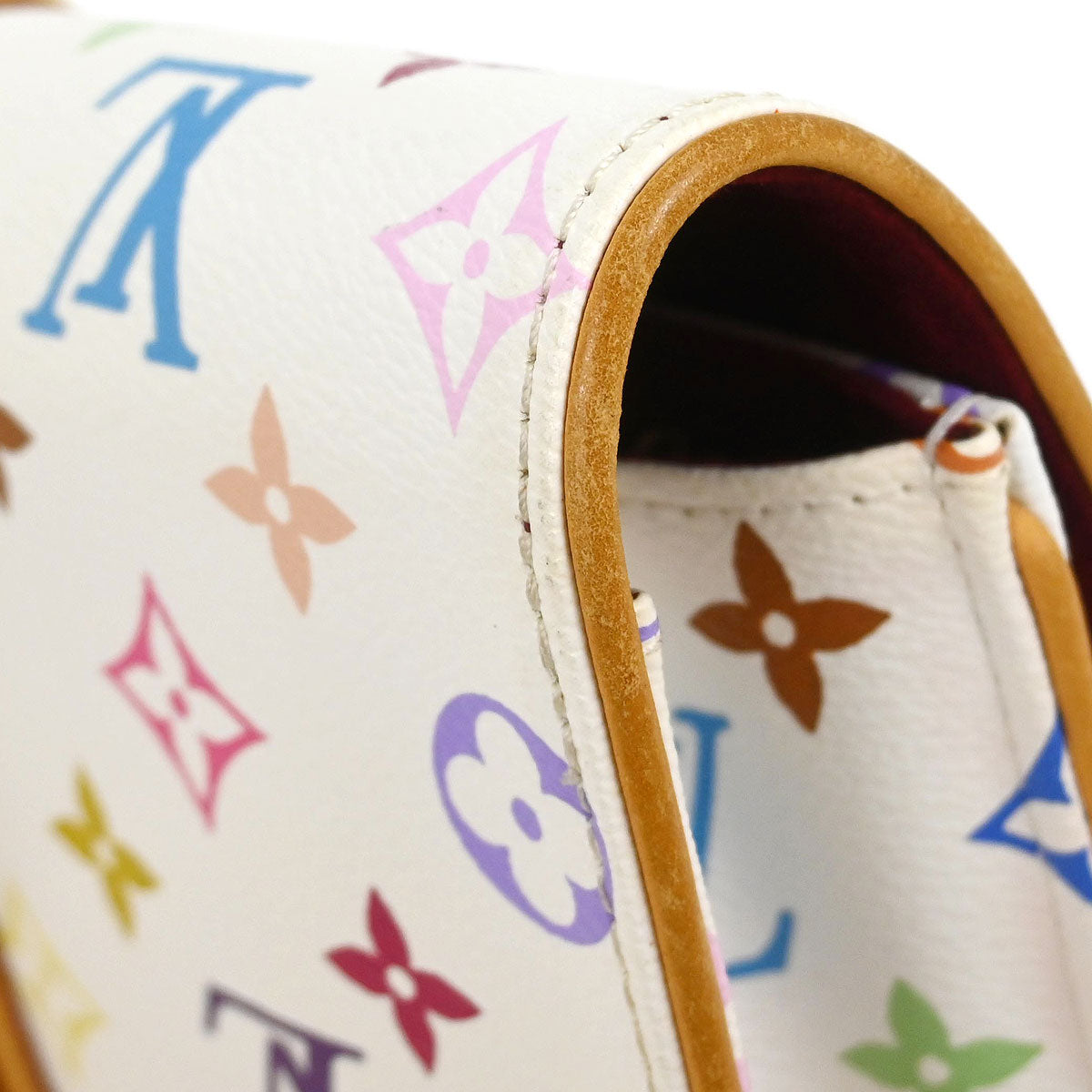 Louis Vuitton 2009 White Multicolor Pochette Courtney Clutch Bag M45639