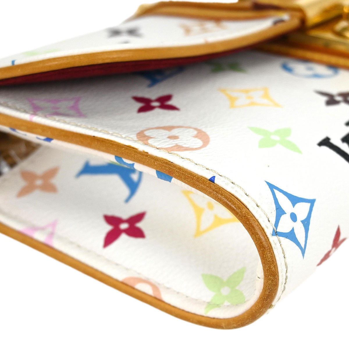 Louis Vuitton 2009 White Multicolor Pochette Courtney Clutch Bag M45639