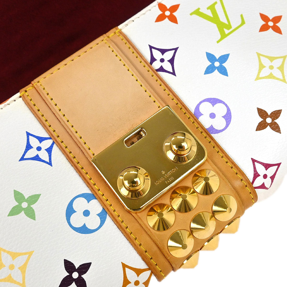 Louis Vuitton 2009 White Multicolor Pochette Courtney Clutch Bag M45639
