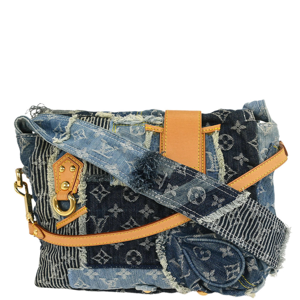 Louis Vuitton 2007 Monogram Denim Patchwork Postie 2way Handbag M95374