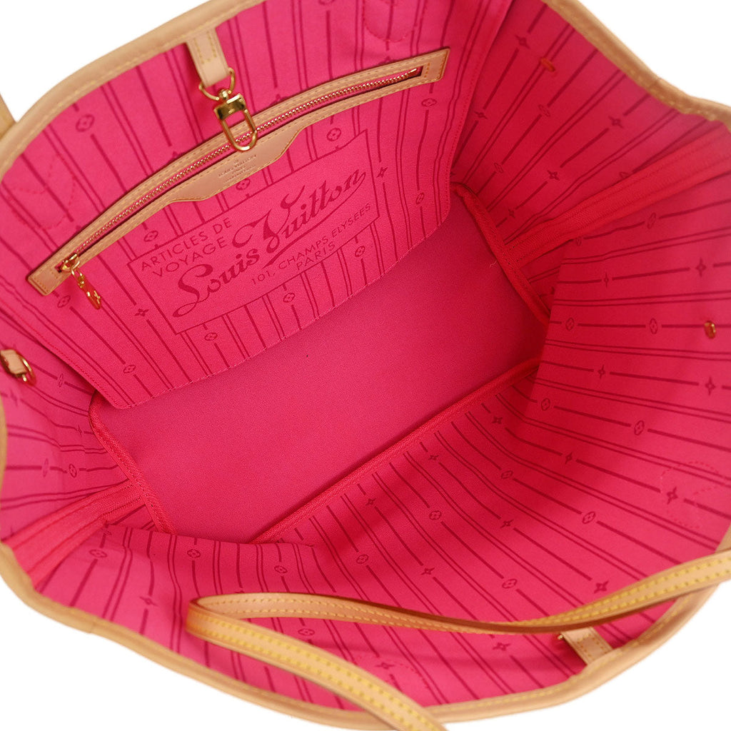 Louis Vuitton 2008 Monogram Rose Neverfull MM Shoulder Tote Bag M48613