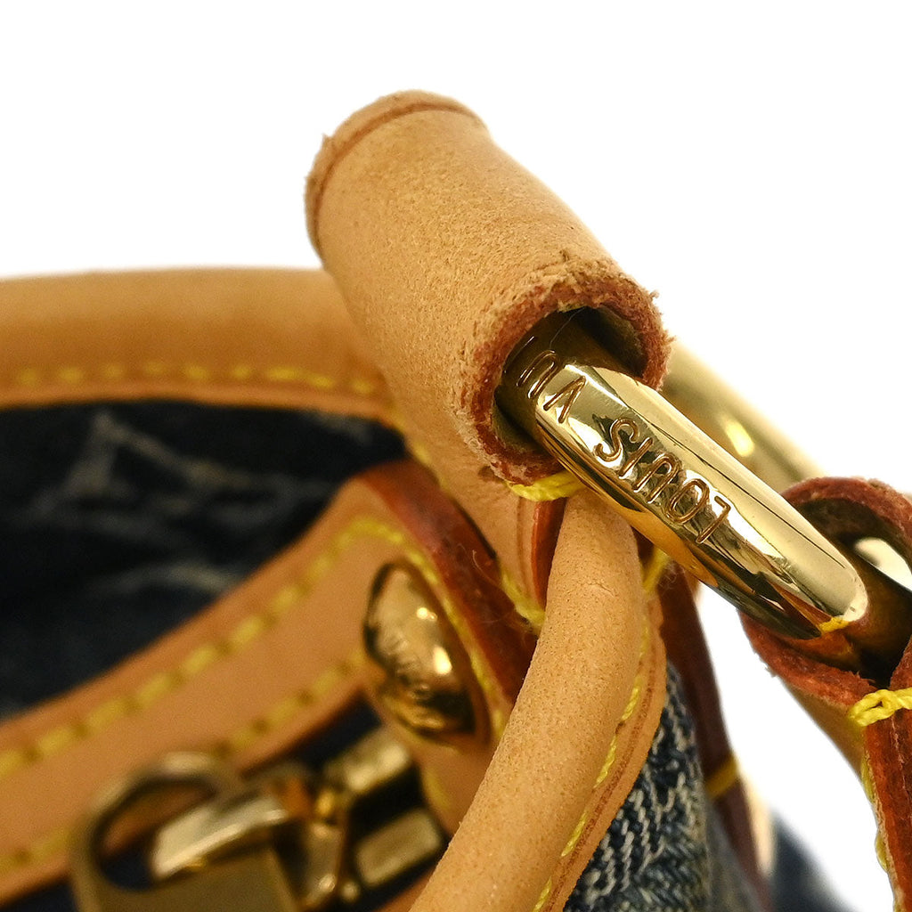 Louis Vuitton 2006 Blue Denim Porte Epol Raye MM Shoulder Bag M95334