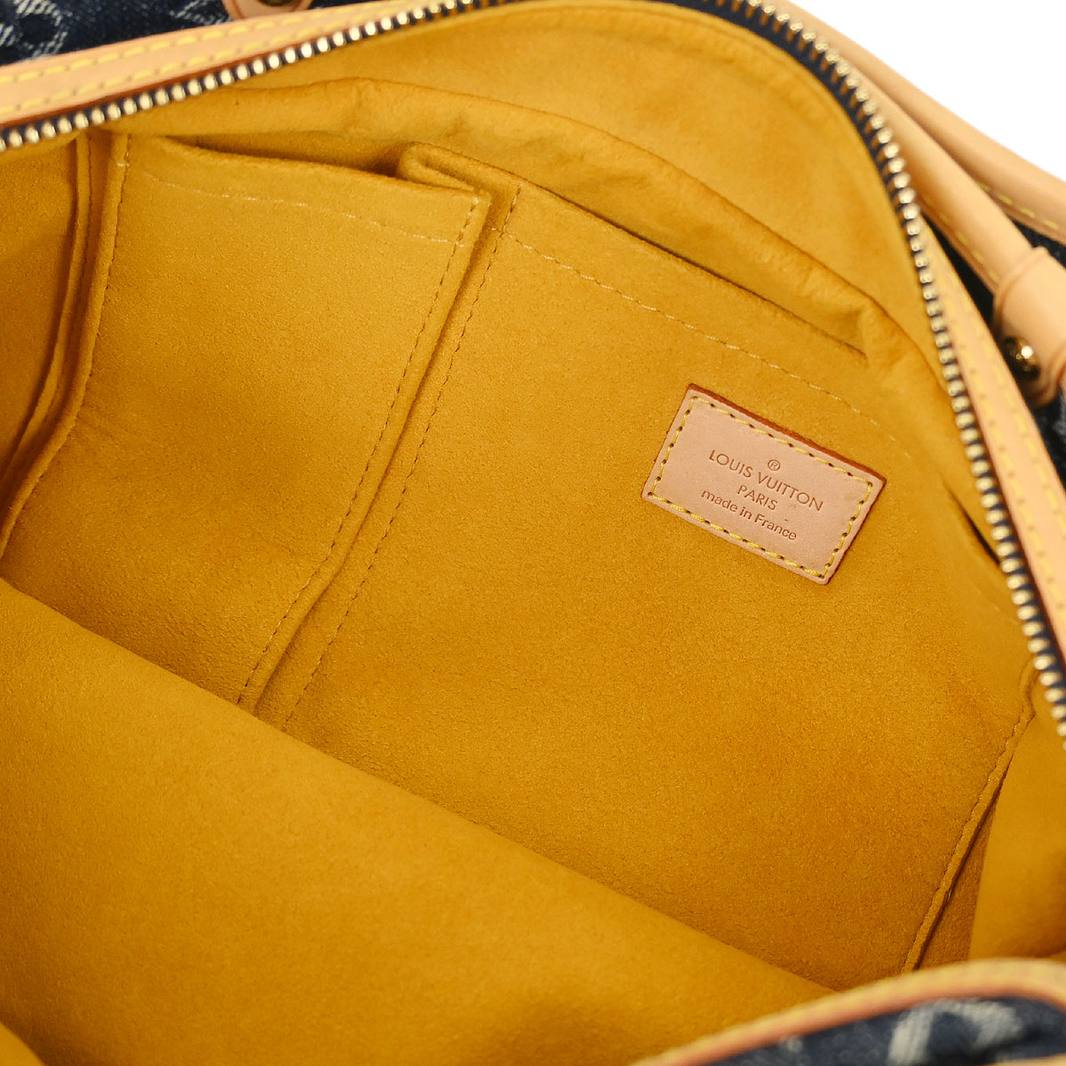Louis Vuitton 2006 Blue Denim Porte Epol Raye MM Shoulder Bag M95334