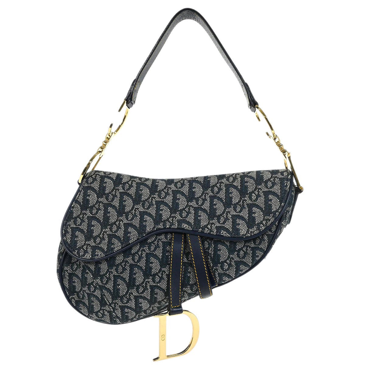 Christian Dior Navy Trotter Saddle Handbag