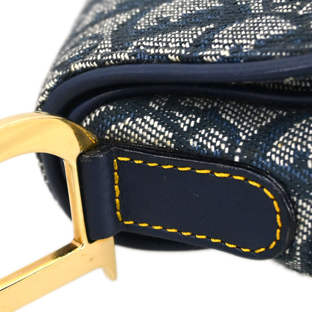 Christian Dior Navy Trotter Saddle Handbag