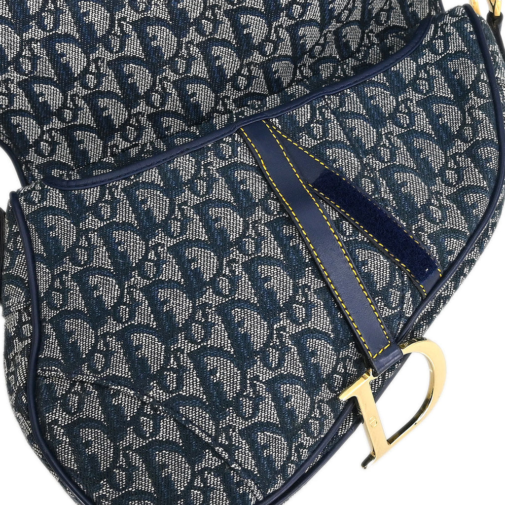 Christian Dior Navy Trotter Saddle Handbag