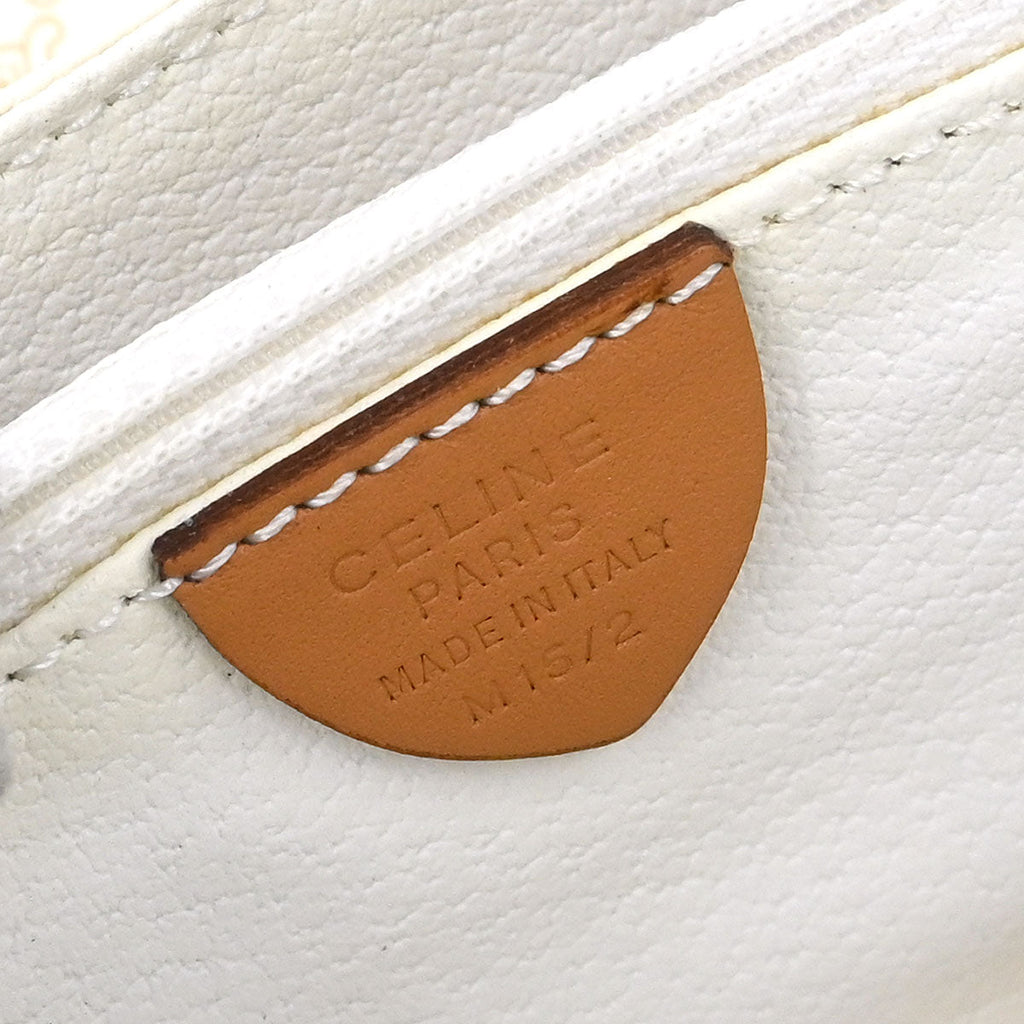 Celine White PVC Macadam Shoulder Bag