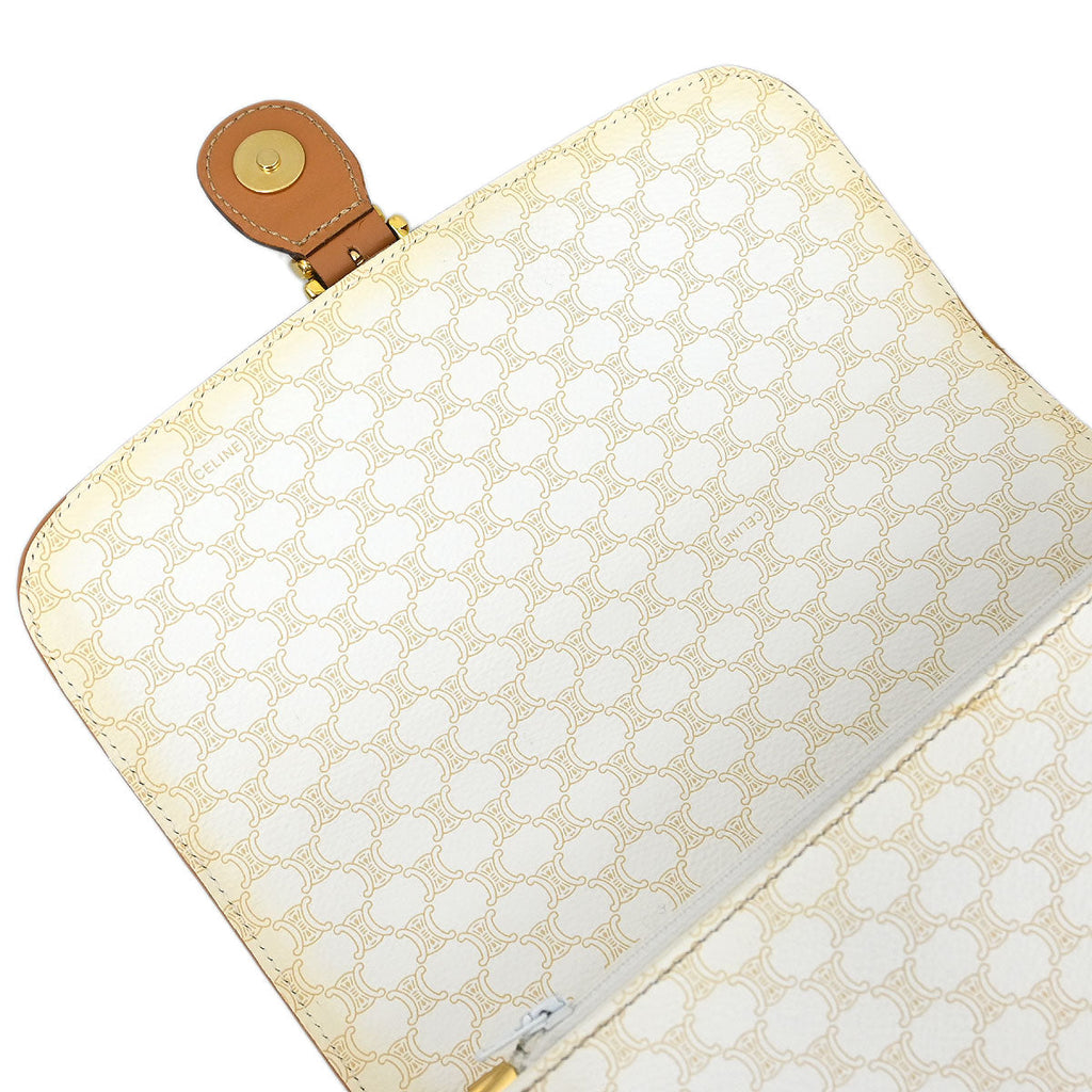 Celine White PVC Macadam Shoulder Bag