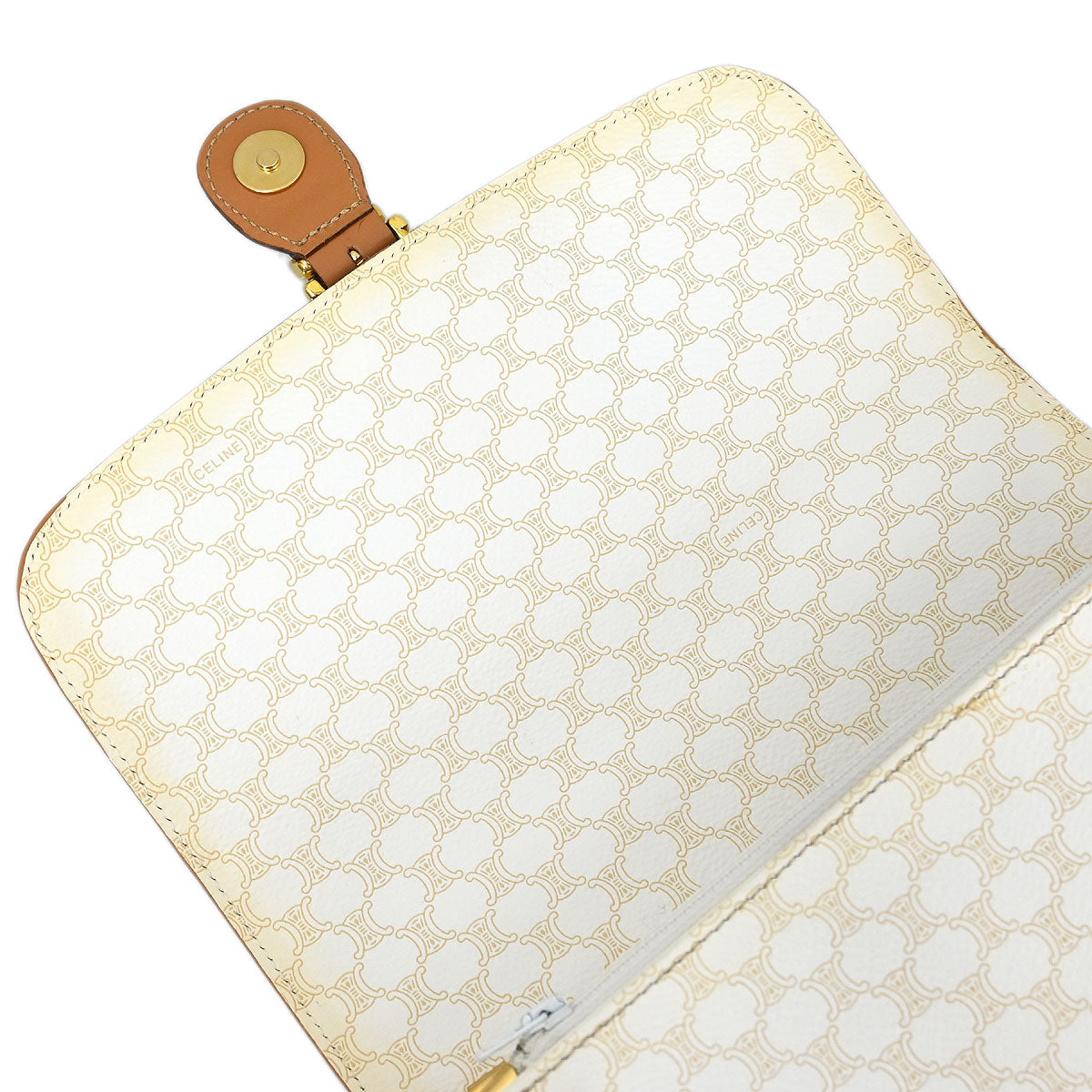 Celine White PVC Macadam Shoulder Bag