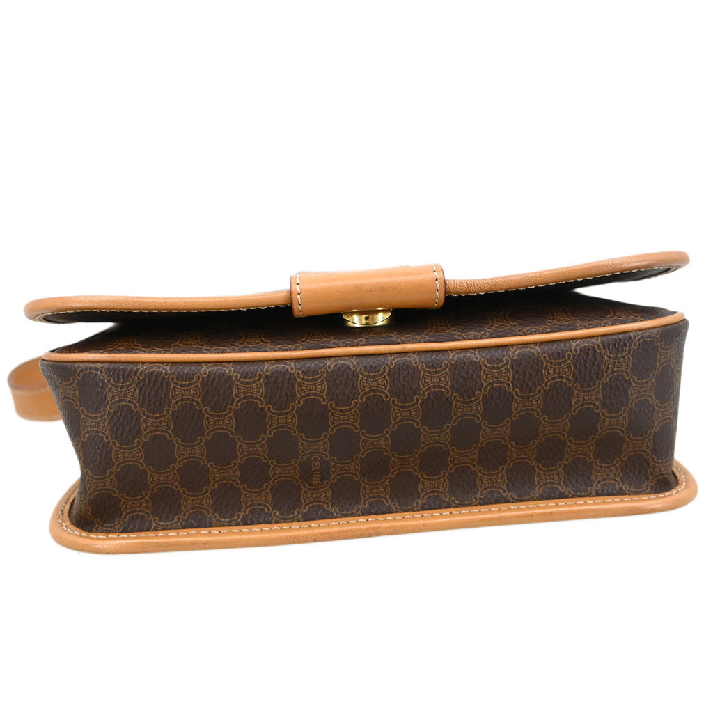 Celine Brown PVC Macadam Shoulder Bag