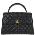 Chanel 1996-1997 Black Caviar Kelly Top Handle Handbag