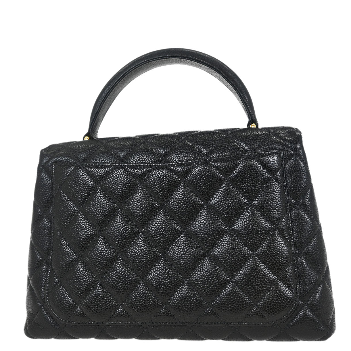Chanel 1996-1997 Black Caviar Kelly Top Handle Handbag