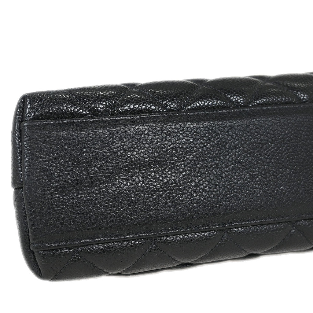 Chanel 1996-1997 Black Caviar Kelly Top Handle Handbag