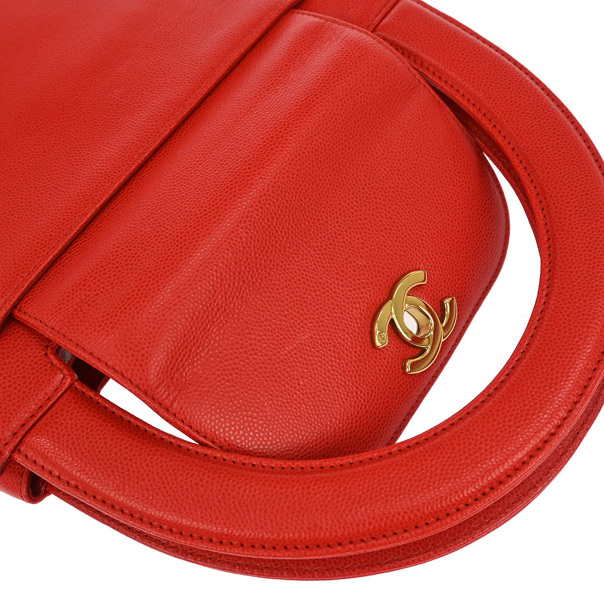 Chanel 1997-1999 Red Caviar Handbag